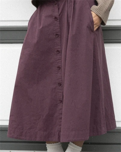 Elsk - Poplin Nederdel - Aged Maroon